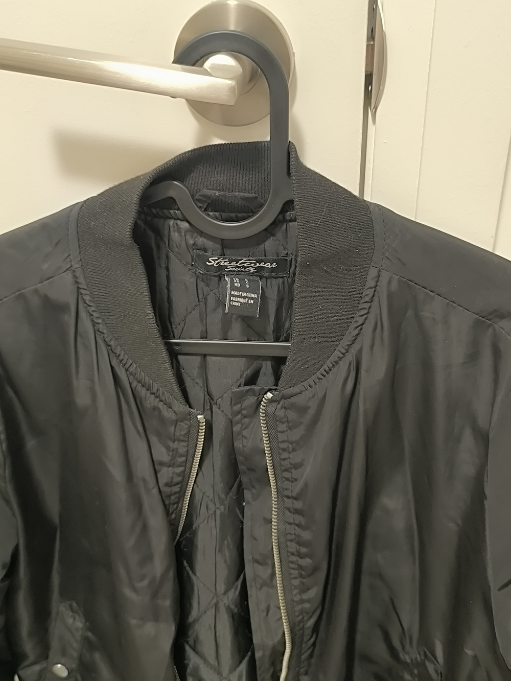 Streetwear Society Black Bomber Jacket - Classic Lightweight Coat